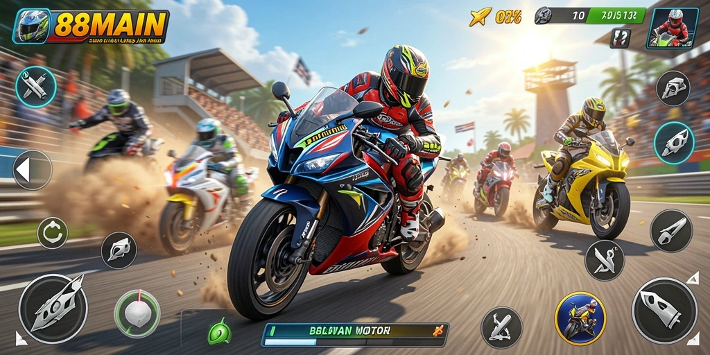 Gameplay seru balapan motor di 88MAIN.