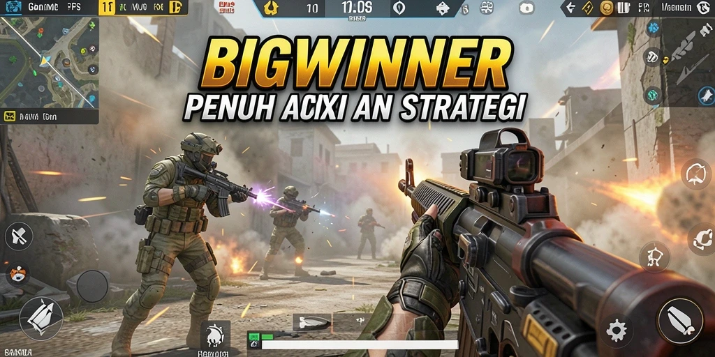 Tangkapan layar dari gameplay intens BIGWINNER yang menonjol.