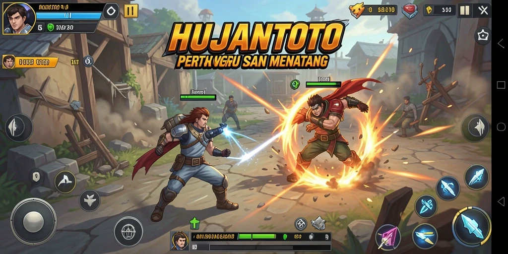Gameplay HUJANTOTO yang seru dalam pertarungan epik.