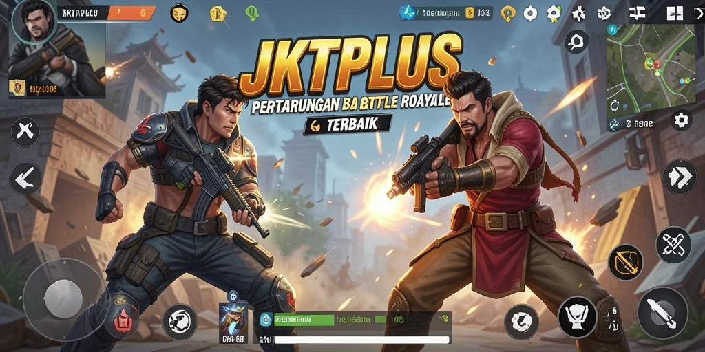 Gameplay JKTPLUS yang seru dalam dunia Battle Royale.