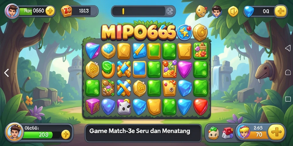 Screenshot gameplay MPO666 dengan serunya permainan Match-3.