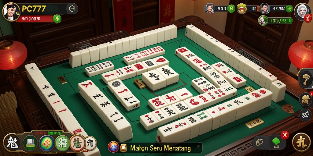 Tampilan gameplay menarik dari PC777 dengan elemen Mahjong yang jelas.