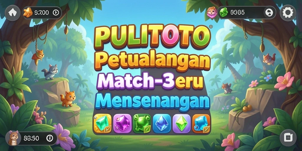 Tampilan seru gameplay PULITOTO dalam aksi Match-3.