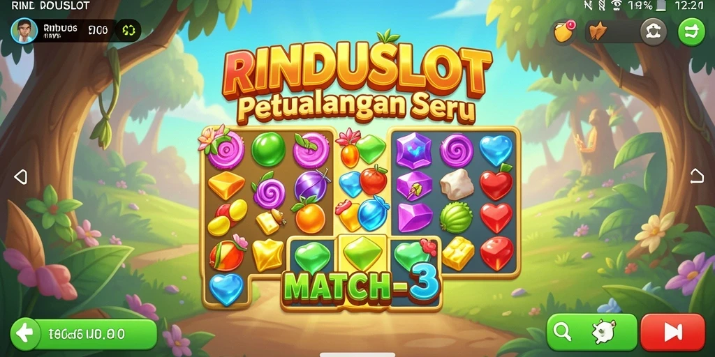 Gameplay seru RINDUSLOT dalam aksi Match-3.