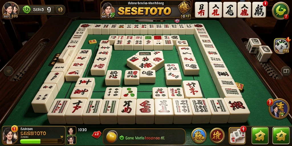 Screenshot gameplay SESETOTO menampilkan keseruan bermain Mahjong.