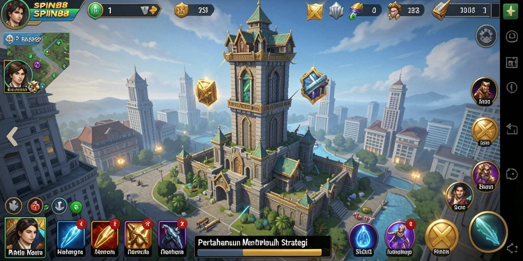 Tampilan gameplay SPIN88 yang menarik dalam Tower Defense.