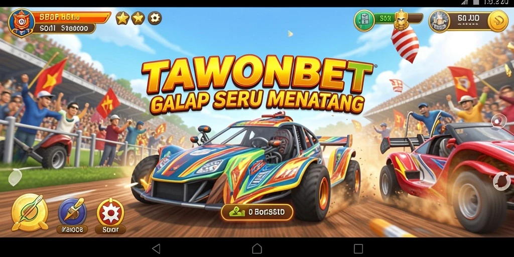 Gameplay menegangkan dalam balapan mobil di TAWONBET.