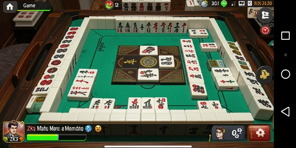 Tangkapan layar gameplay ZK3 menampilkan aksi seru permainan Mahjong.